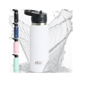 GORILLA GRIP Insulated Stainless Steel Water Bottle with Straw, Leak Proof...